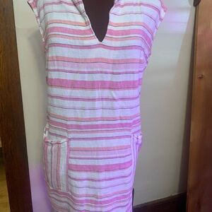 New York & Company Pink and White Striped dress. Pockets. Light weight.